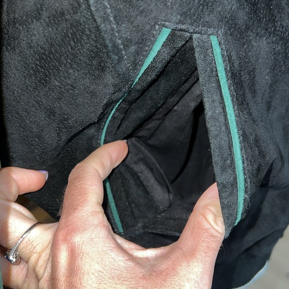 Vintage NY Jets NFL Suede Bomber Jacket- L - Picture 5 of 11